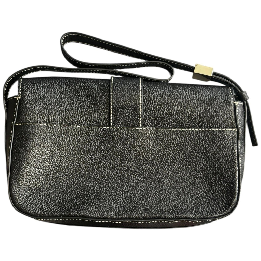 Hugo Black Leather Crossbody Buckle Bag