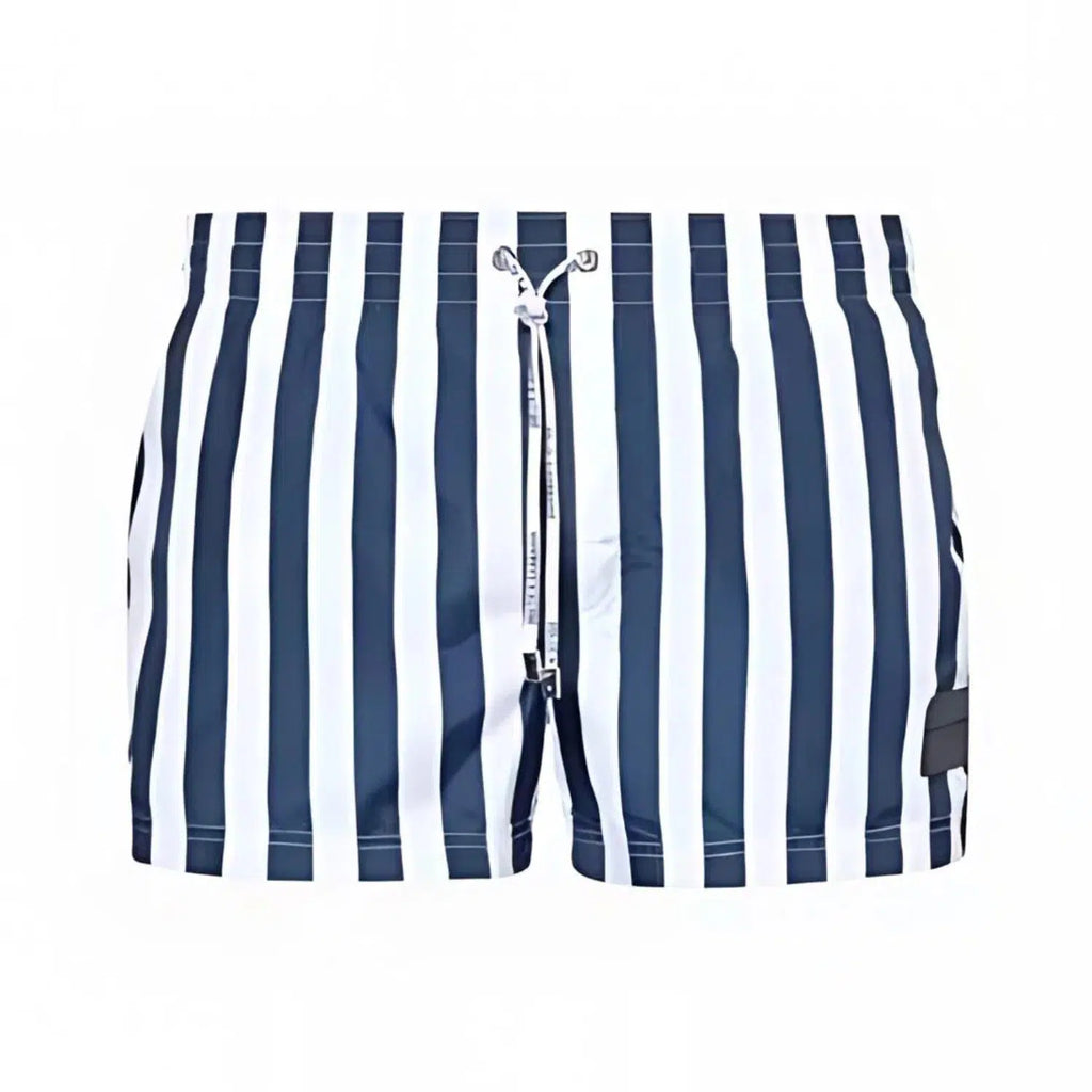 Dolce & Gabbana Men's White Navy Striped Swim Shorts