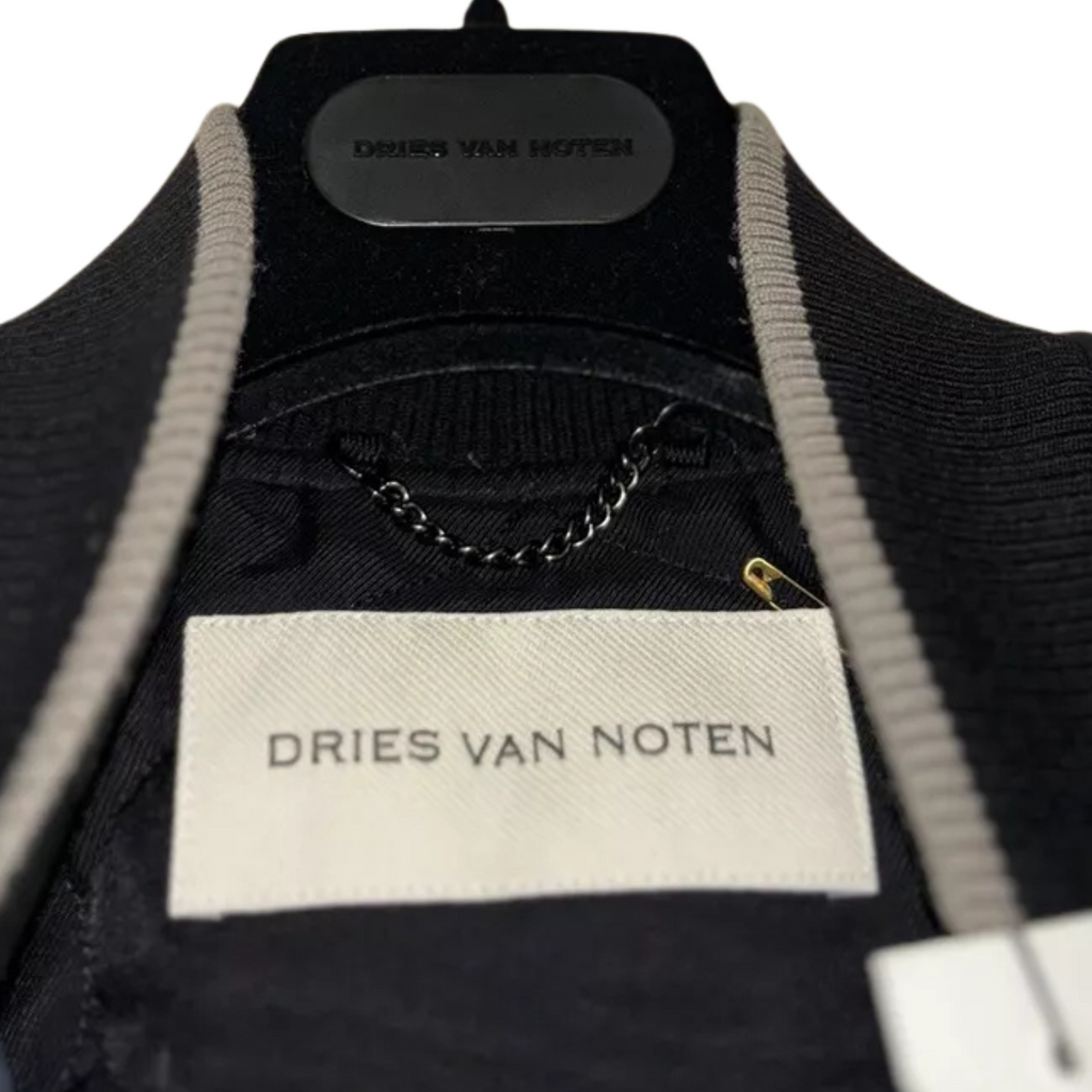 Dries Van Noten Navy Bomber Jacket Zipped Back