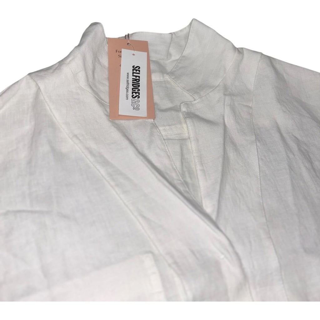 Eberjey White Nightwear Pyjama Top Linen