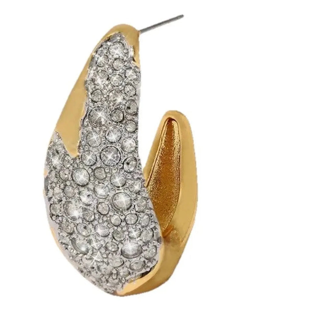 Alexis Bittar Gold Crystal Hoop Earrings