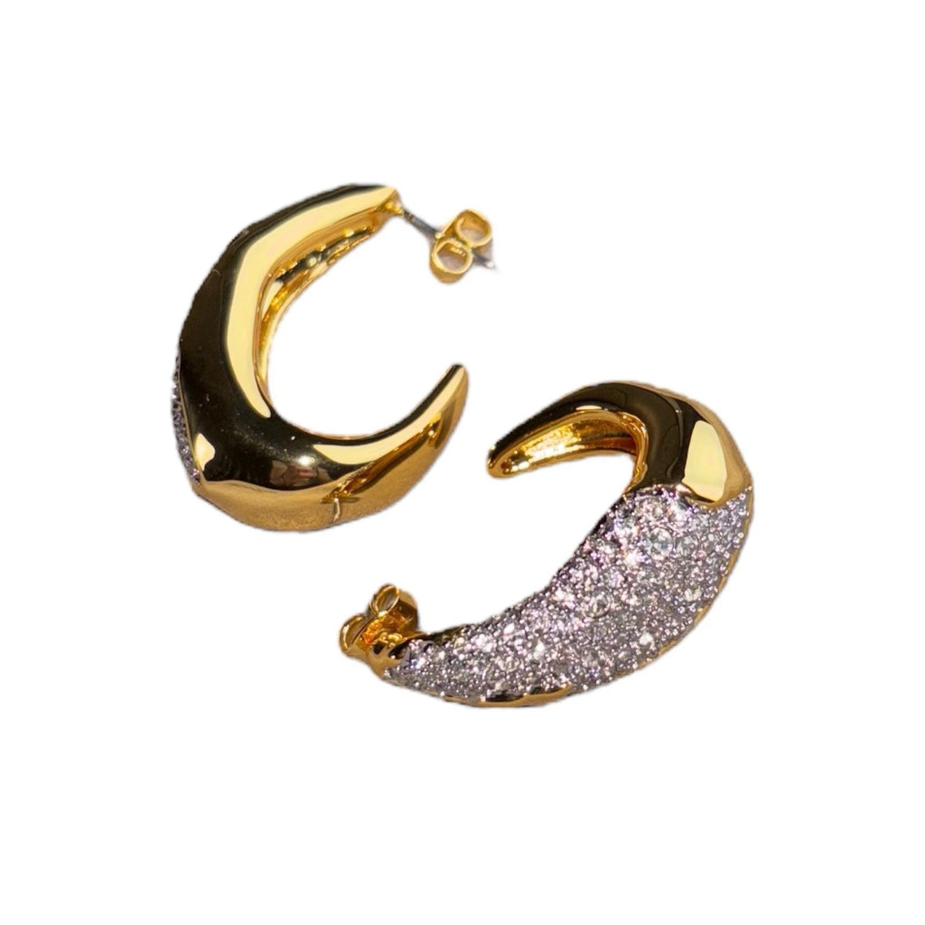 Alexis Bittar Gold Crystal Hoop Earrings