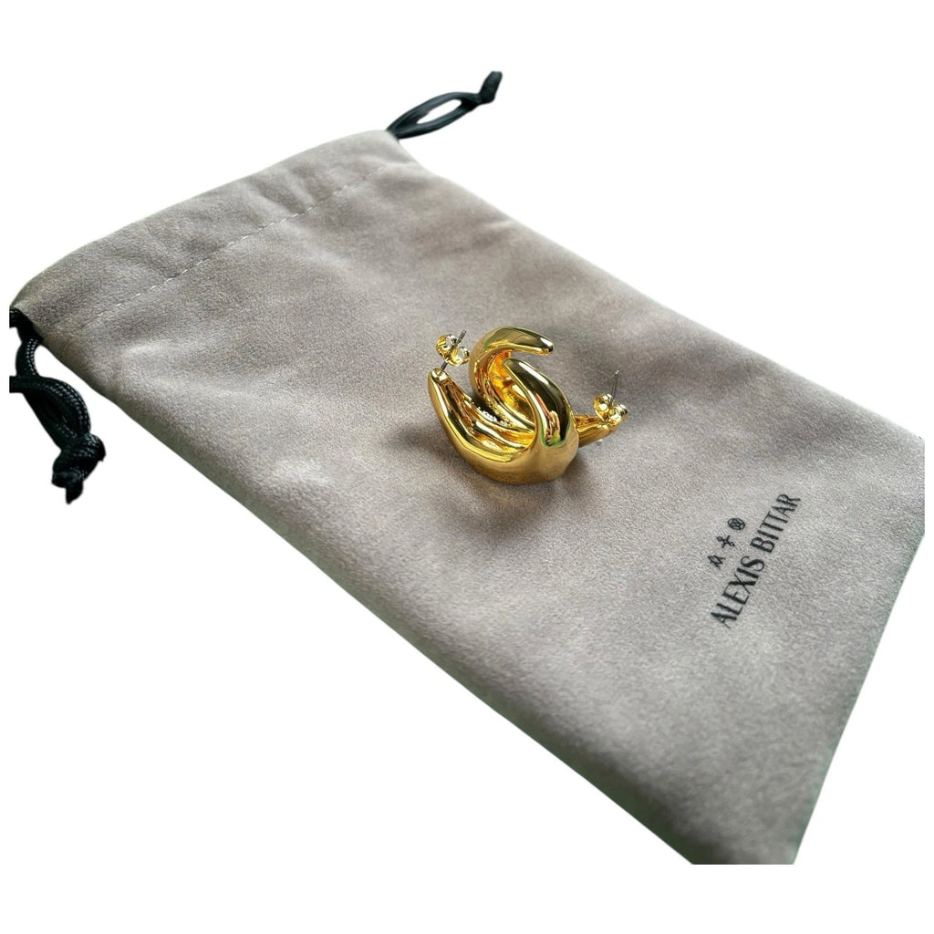 Alexis Bittar Gold Crystal Hoop Earrings