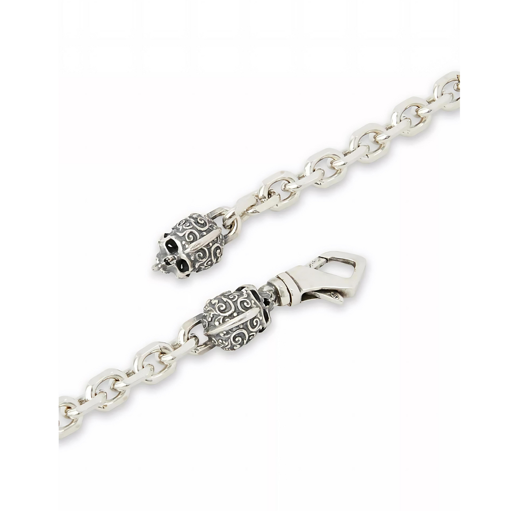 Emanuele Bicocchi Skull-Charm Sterling-Silver Chain Necklace