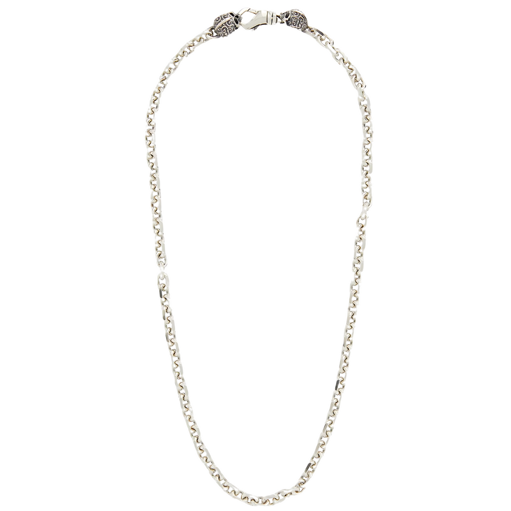 Emanuele Bicocchi Skull-Charm Sterling-Silver Chain Necklace