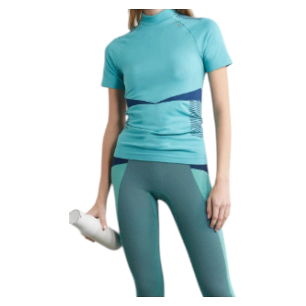 Falke Womens Blue Striped Tech Stretch Sports Shirt
