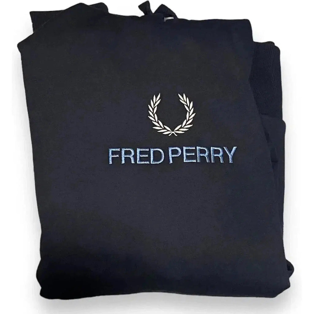 Fred Perry Navy Embroidered Men's Hoodie