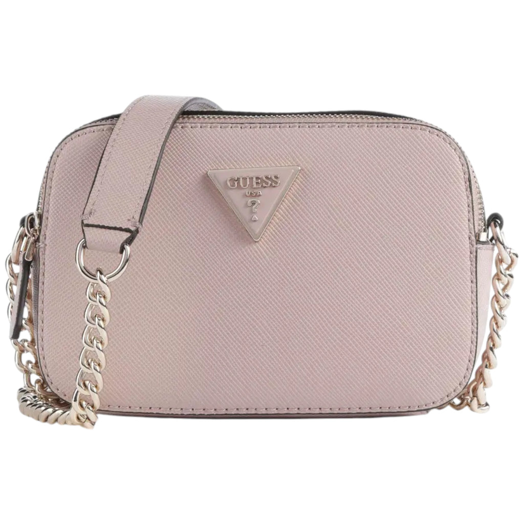 Guess Noelle Rose Pink Crossbody Camera Bag with Gold Chain