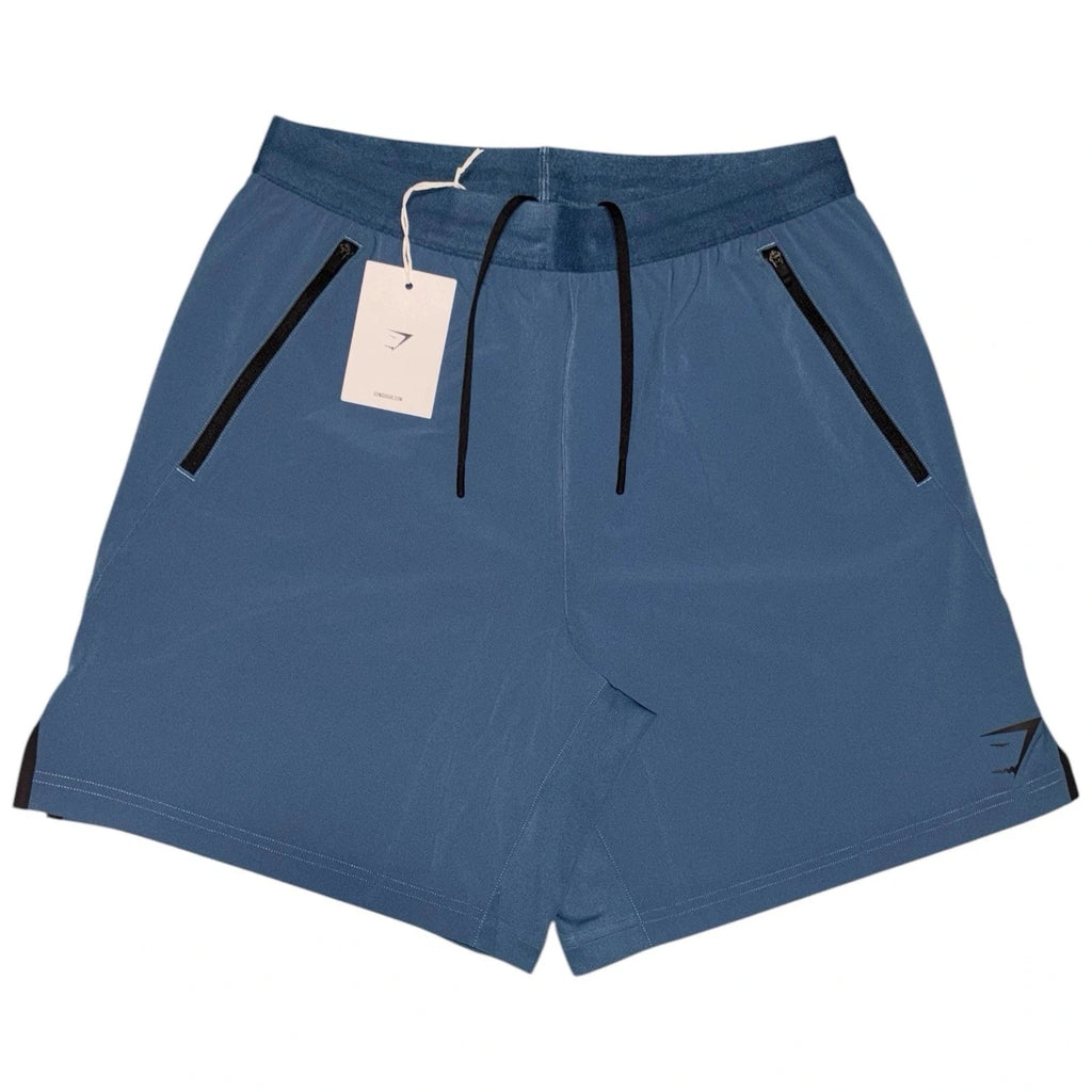 Men's Blue Slim-Fit Stretch-Recycled Polyester Shorts