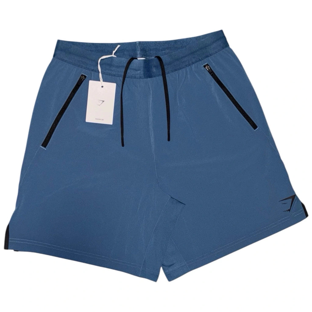 Men's Blue Slim-Fit Stretch-Recycled Polyester Shorts