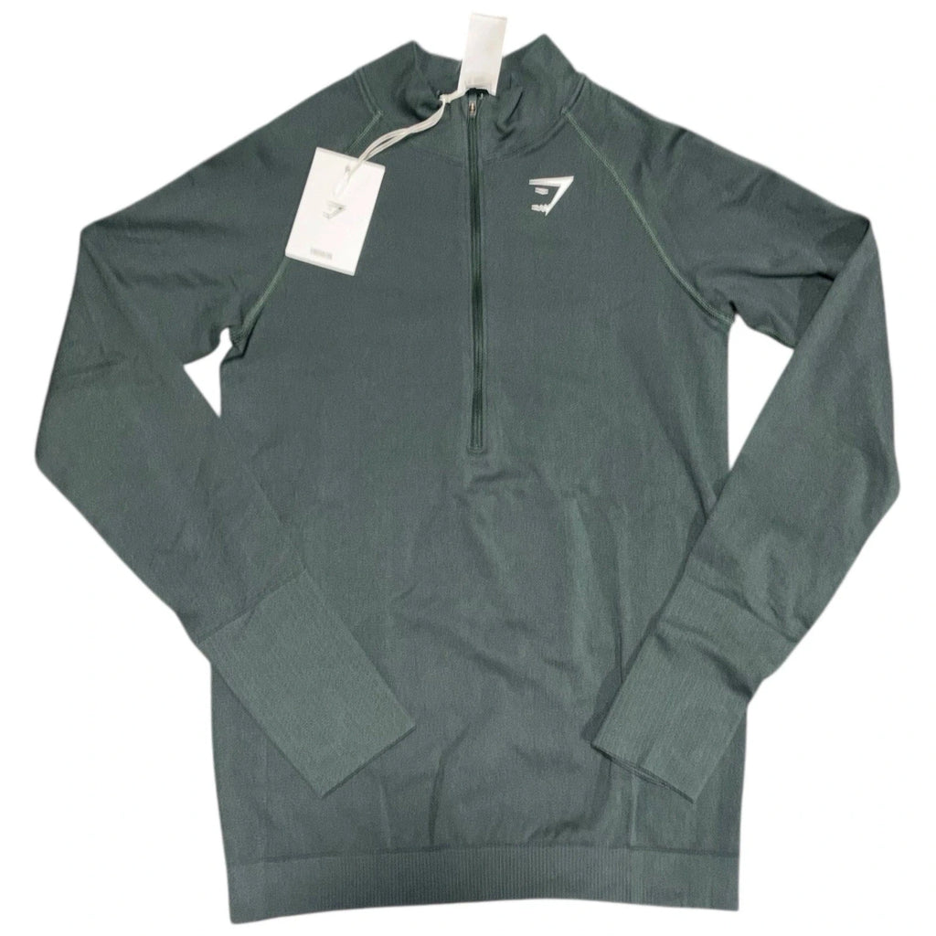 Gymshark Vital Seamless 2.0 Long Sleeved Top Body Fit Green