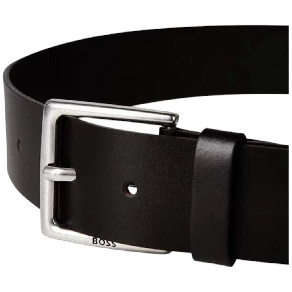 Hugo Boss Men Belt Rummi Dark Brown Cow Leather Buckle
