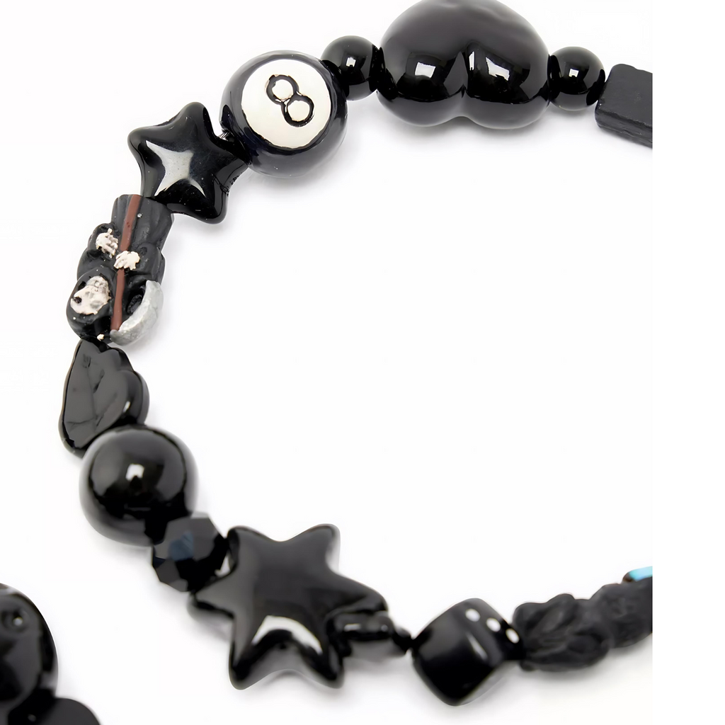 Ian Charms Black The Smoker Beaded 8ball Necklace