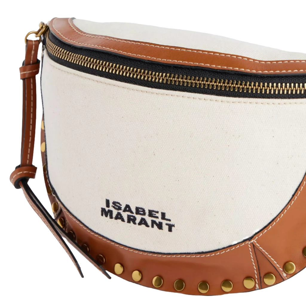 Isabel Marant Skano Brown Cream Leather Cross-Body Bag