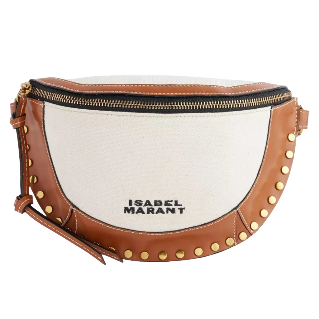 Isabel Marant Skano Brown Cream Leather Cross-Body Bag