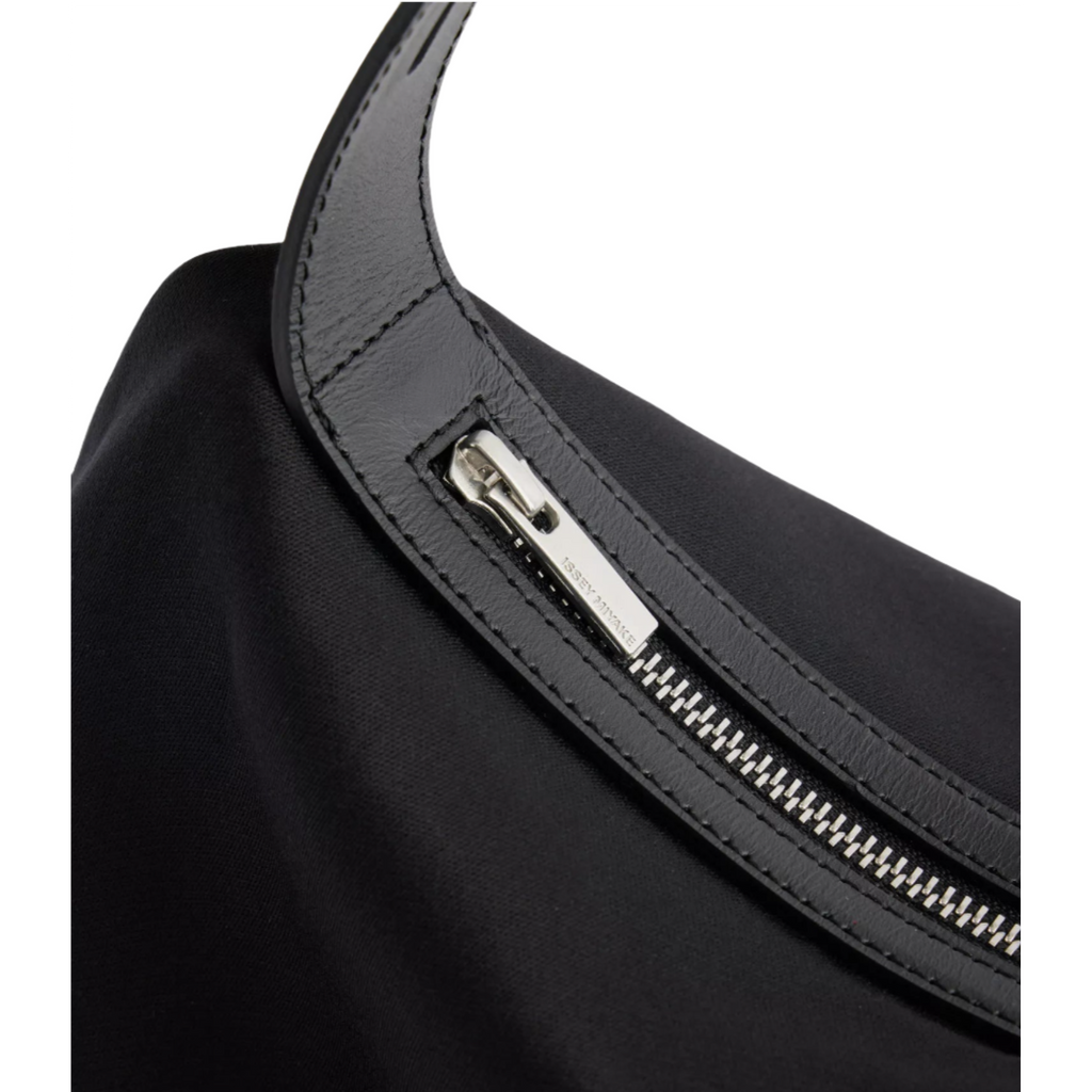 Issey Miyake Black Leather Enveloping Square Shoulder Bag