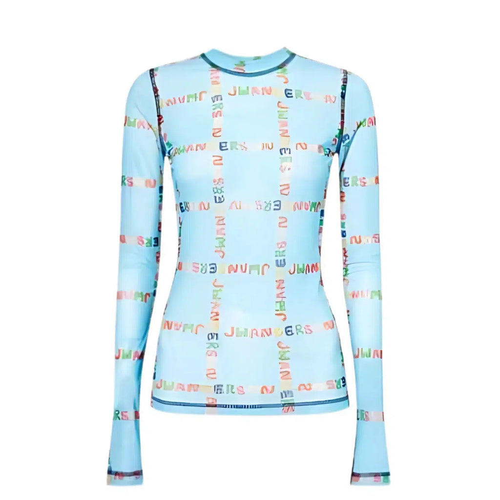 JW Anderson Stretchy Long Sleeve Blue Women's Top