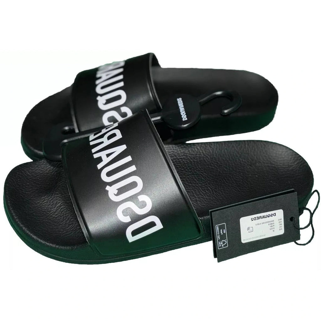 Kids Authentic Dsquared2 Black Sliders