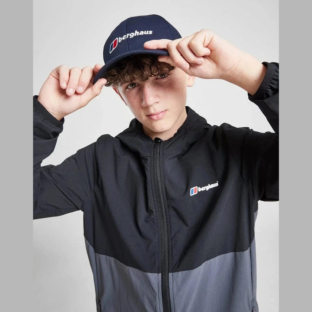 Kids Berghaus Theran Jacket Black Grey Full Zip Hooded Coat