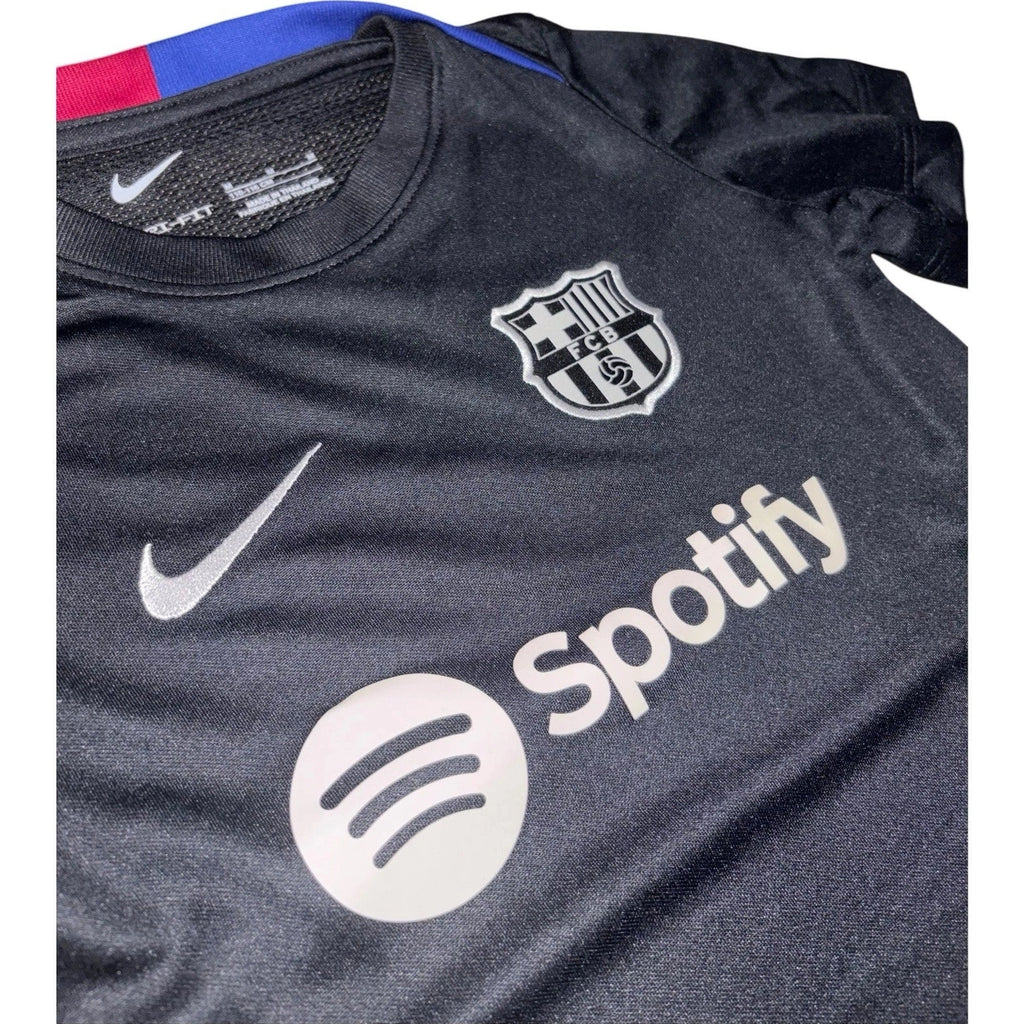 Kids Nike Barcelona Away 24-25 Dri-FIT Football Shirt Black