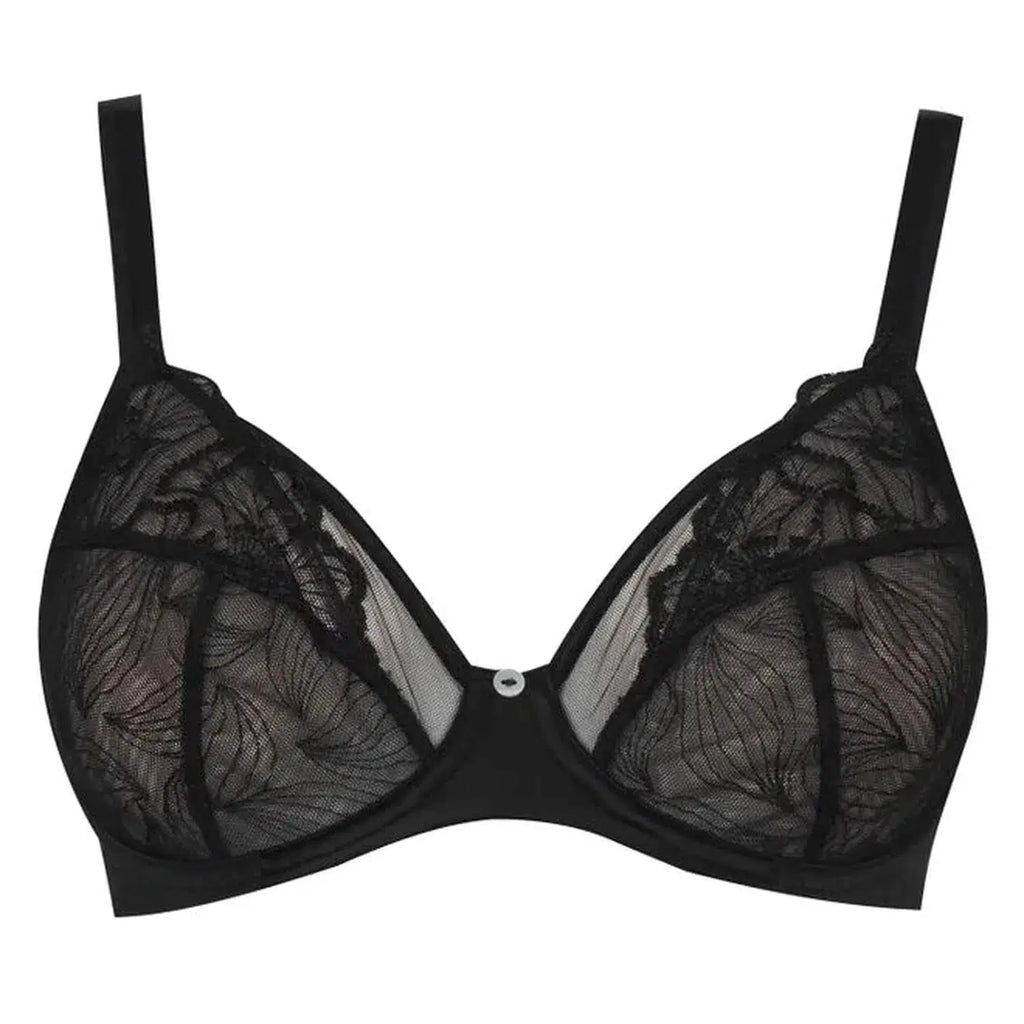 Maison Lejaby Flora Underwire Black Demi-Cup Bra