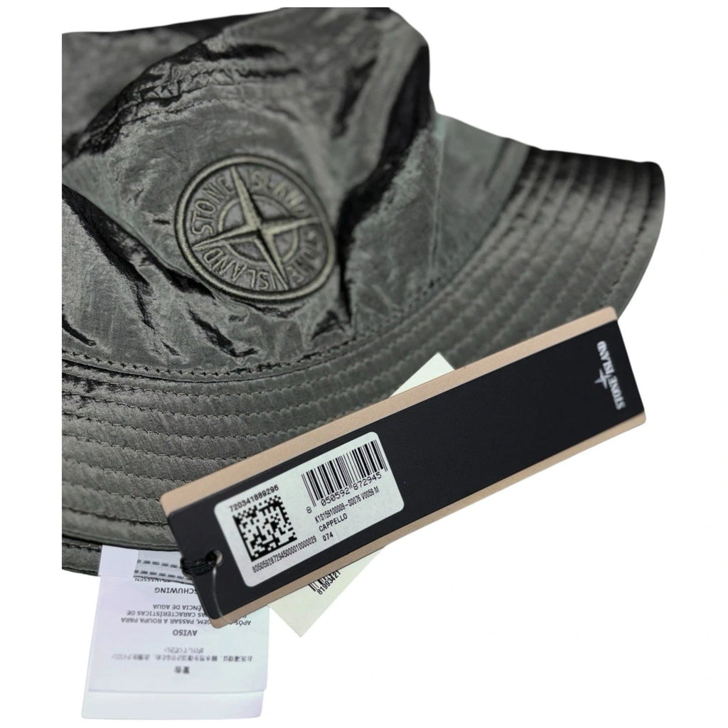 Stone Island Green Polyamide Metal Bucket Hat
