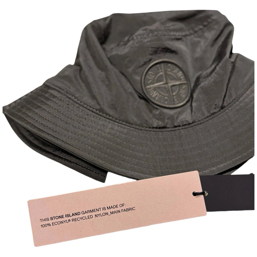 Stone Island Green Polyamide Metal Bucket Hat