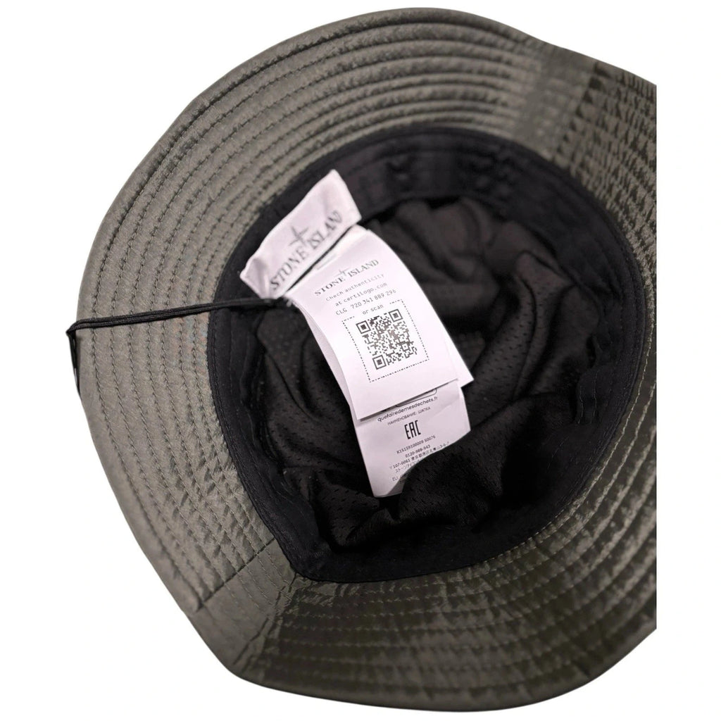 Stone Island Green Polyamide Metal Bucket Hat