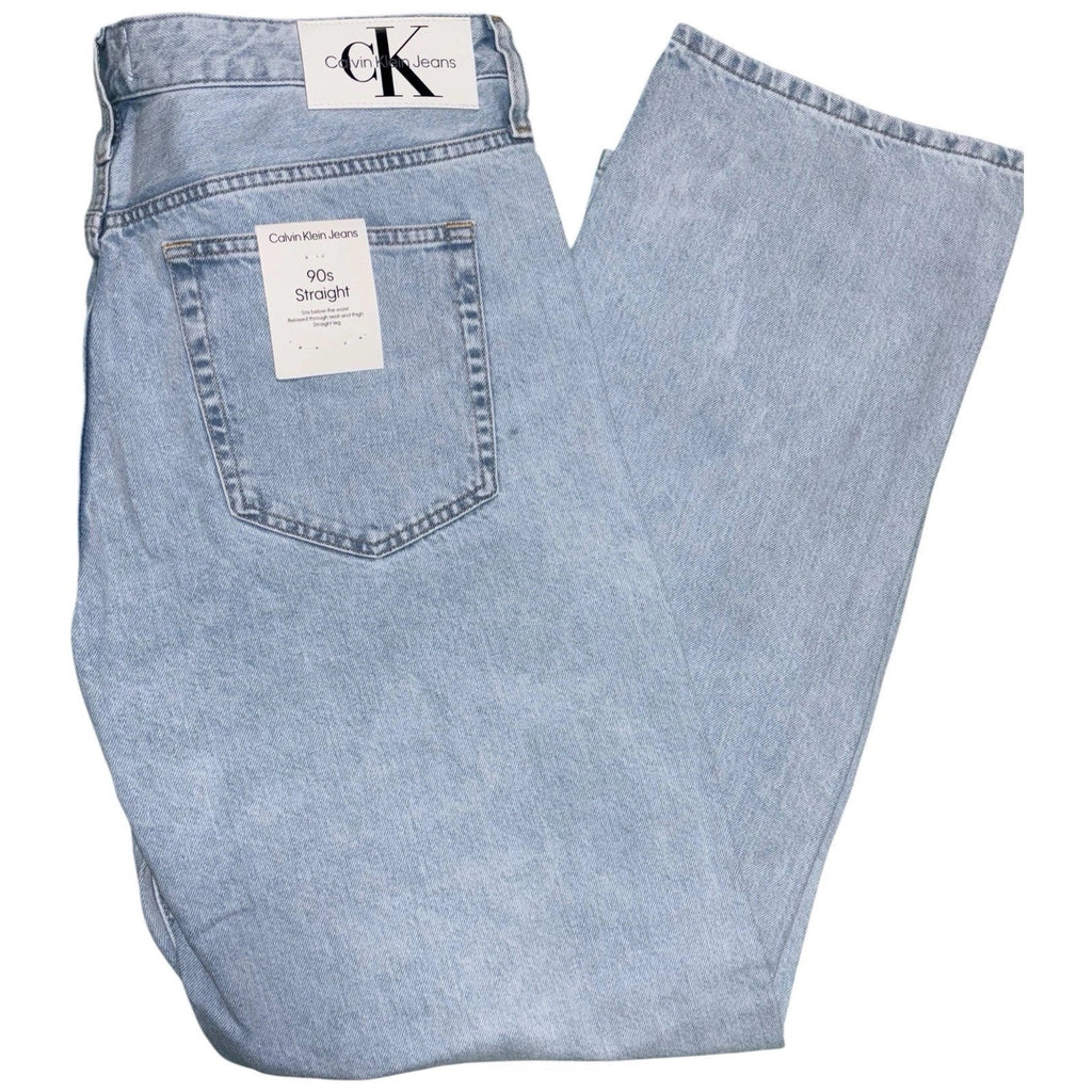 Men Light Blue Washed Calvin Klein 90s Straight Jeans