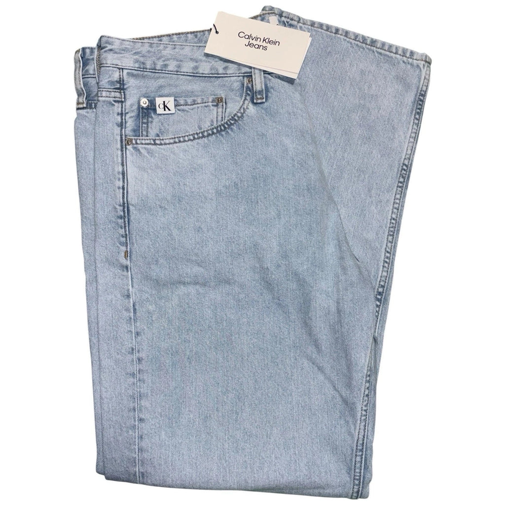 Men Light Blue Washed Calvin Klein 90s Straight Jeans