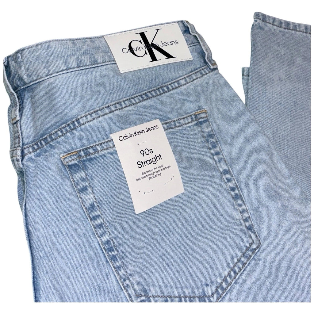 Men Light Blue Washed Calvin Klein 90s Straight Jeans