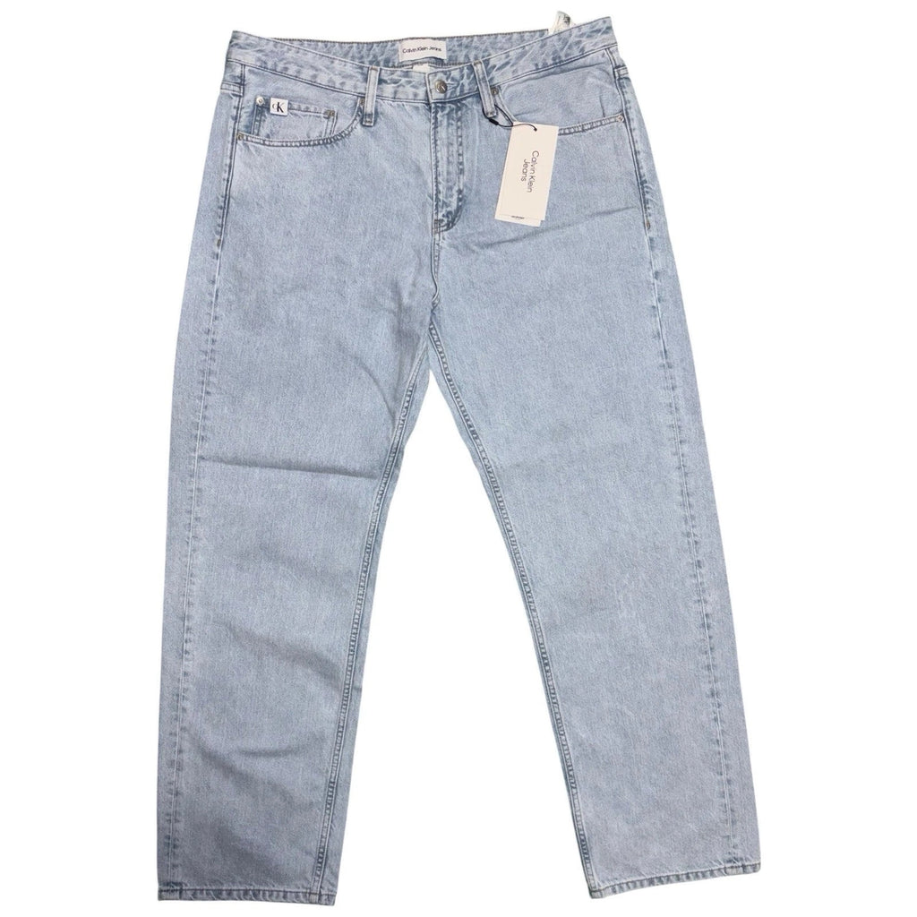 Men Light Blue Washed Calvin Klein 90s Straight Jeans