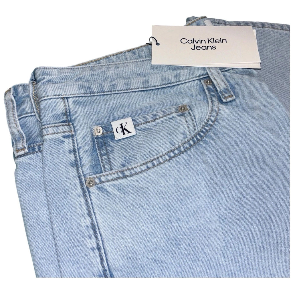 Men Light Blue Washed Calvin Klein 90s Straight Jeans