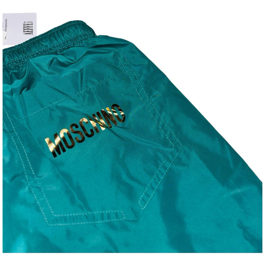 Men Moschino Hardware Logo Green Short Swim Shorts