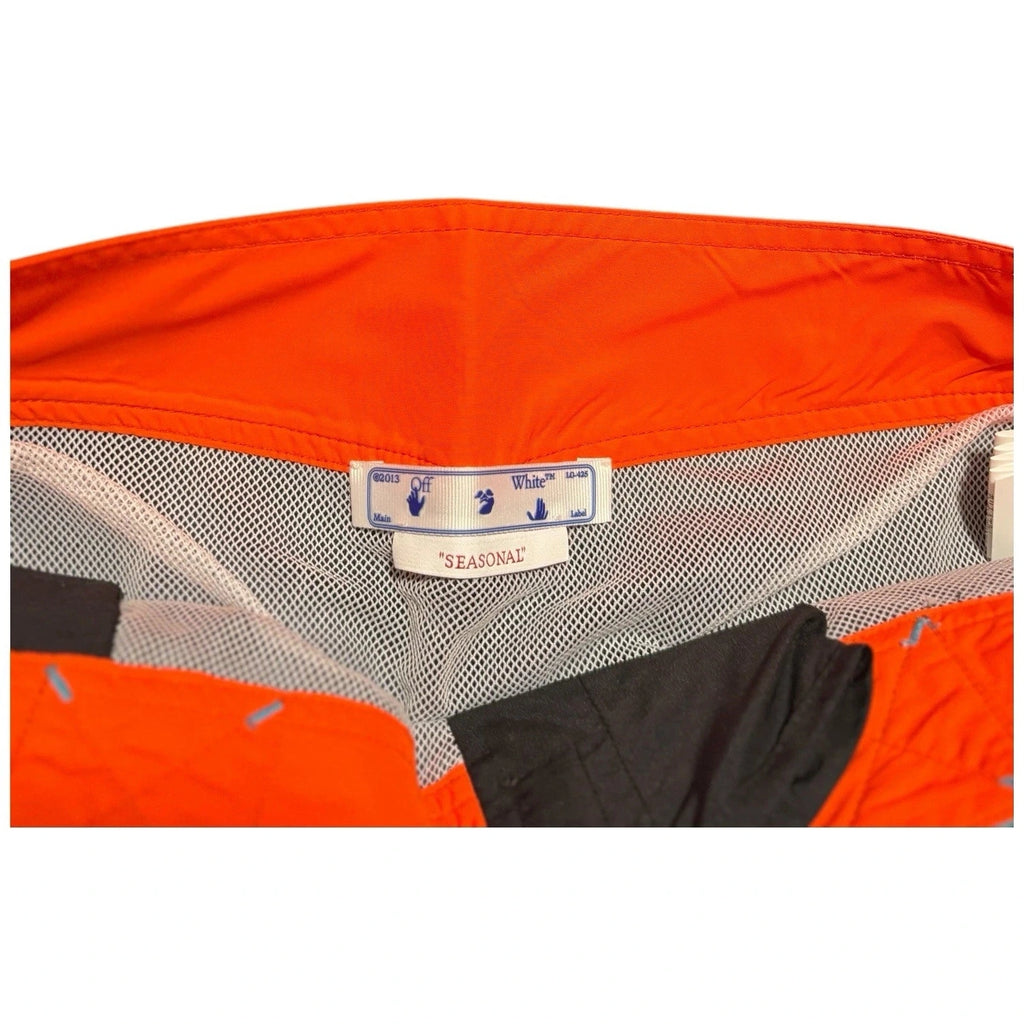 Men Multicoloured Off-White Black Orange Arrow Swim Shorts