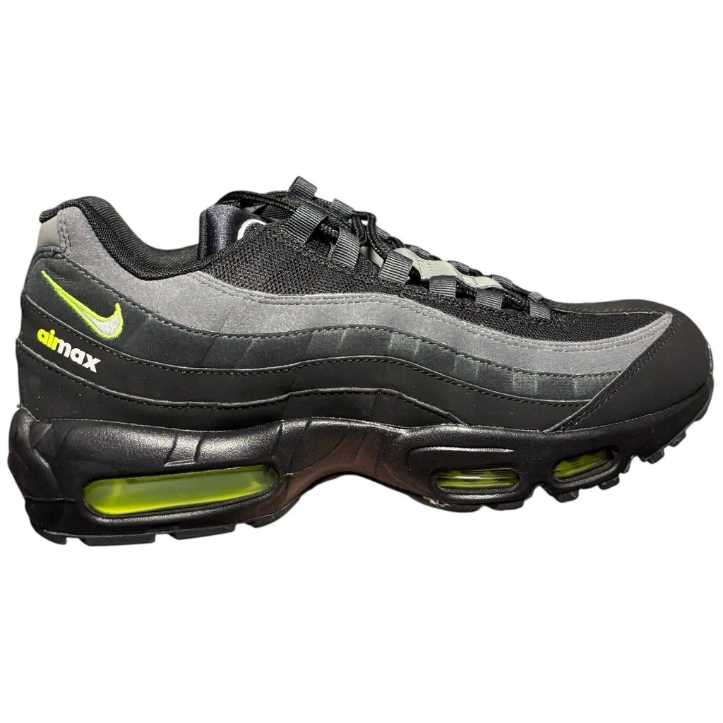 Men Nike Air Max 95 Retro Logo Black Grey Volt Neon