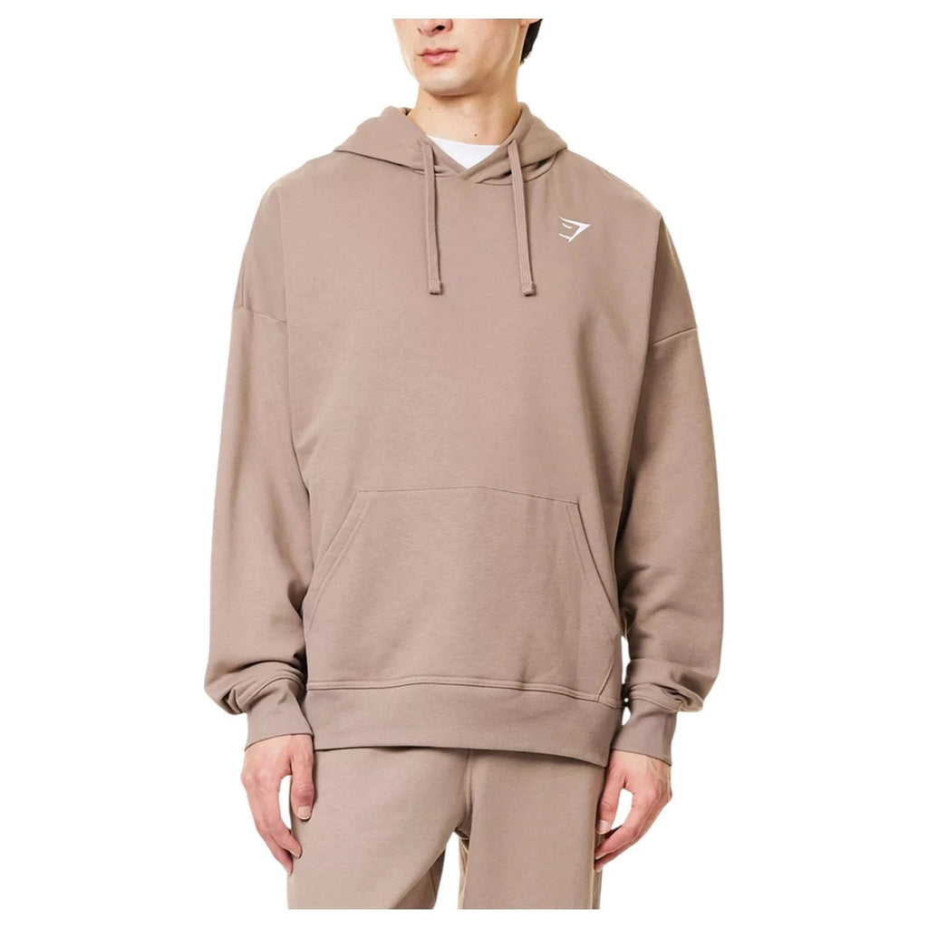 Men Slim Fit Brown Hoodie Cotton Jersey Pullover
