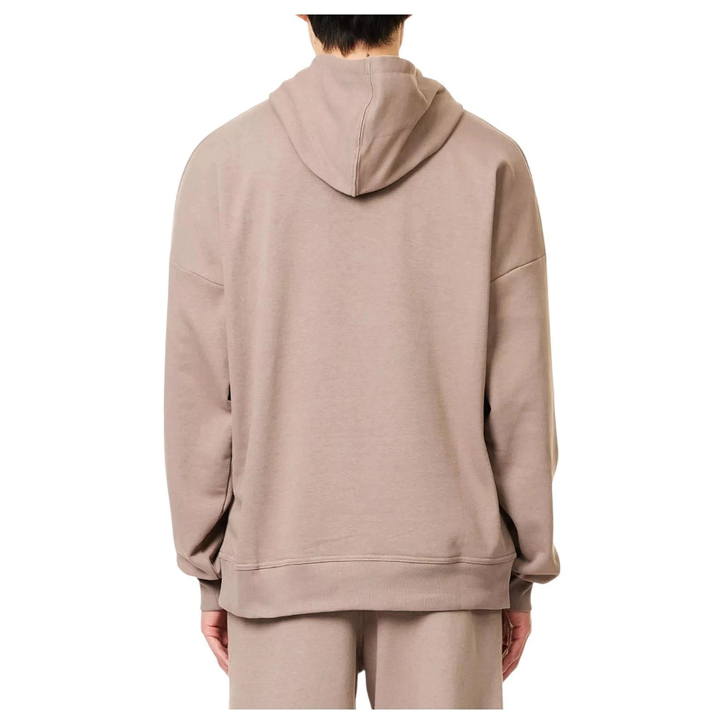 Men Slim Fit Brown Hoodie Cotton Jersey Pullover