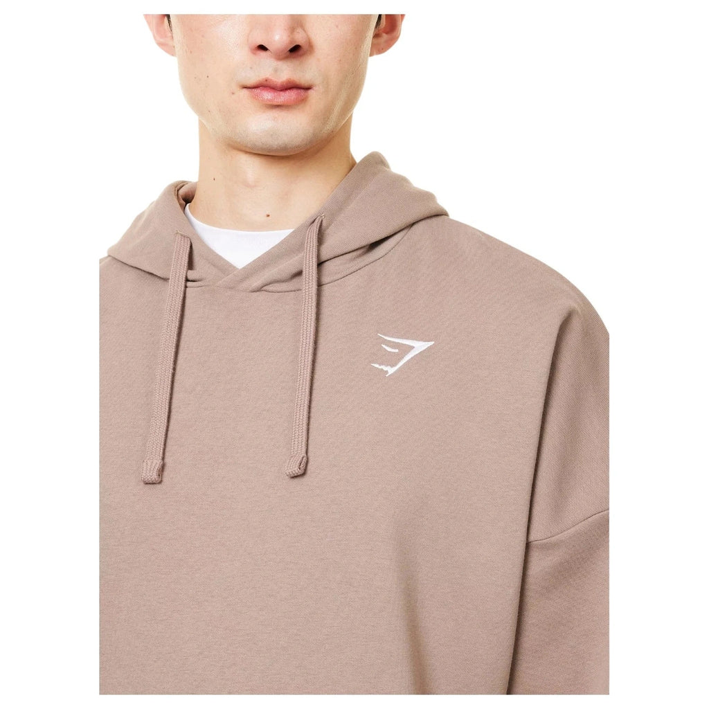 Men Slim Fit Brown Hoodie Cotton Jersey Pullover