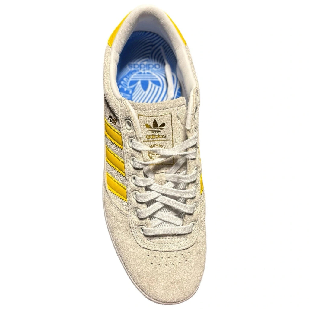 Men's Adidas Puig Indoor Shoes Suede Cloud White Yellow
