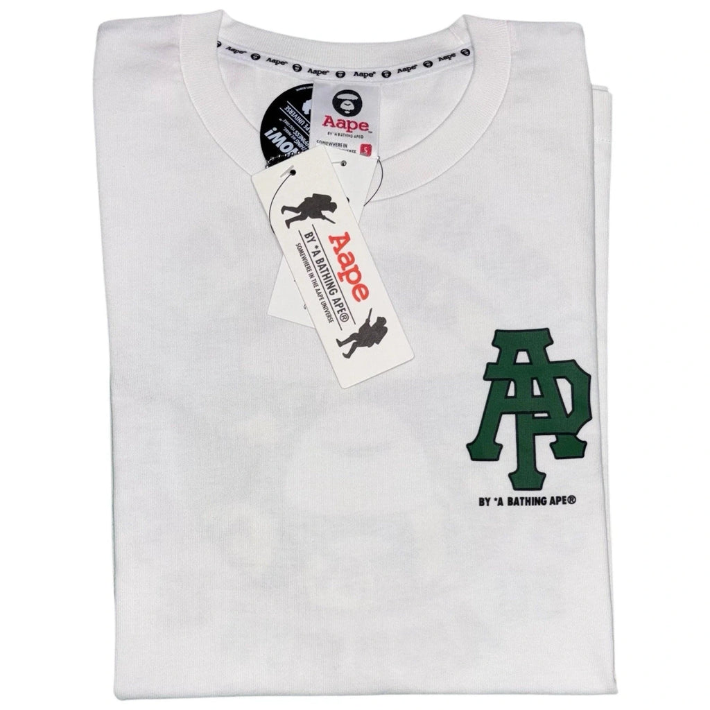 Men's BAPE A Bathing Ape White Green T-Shirt