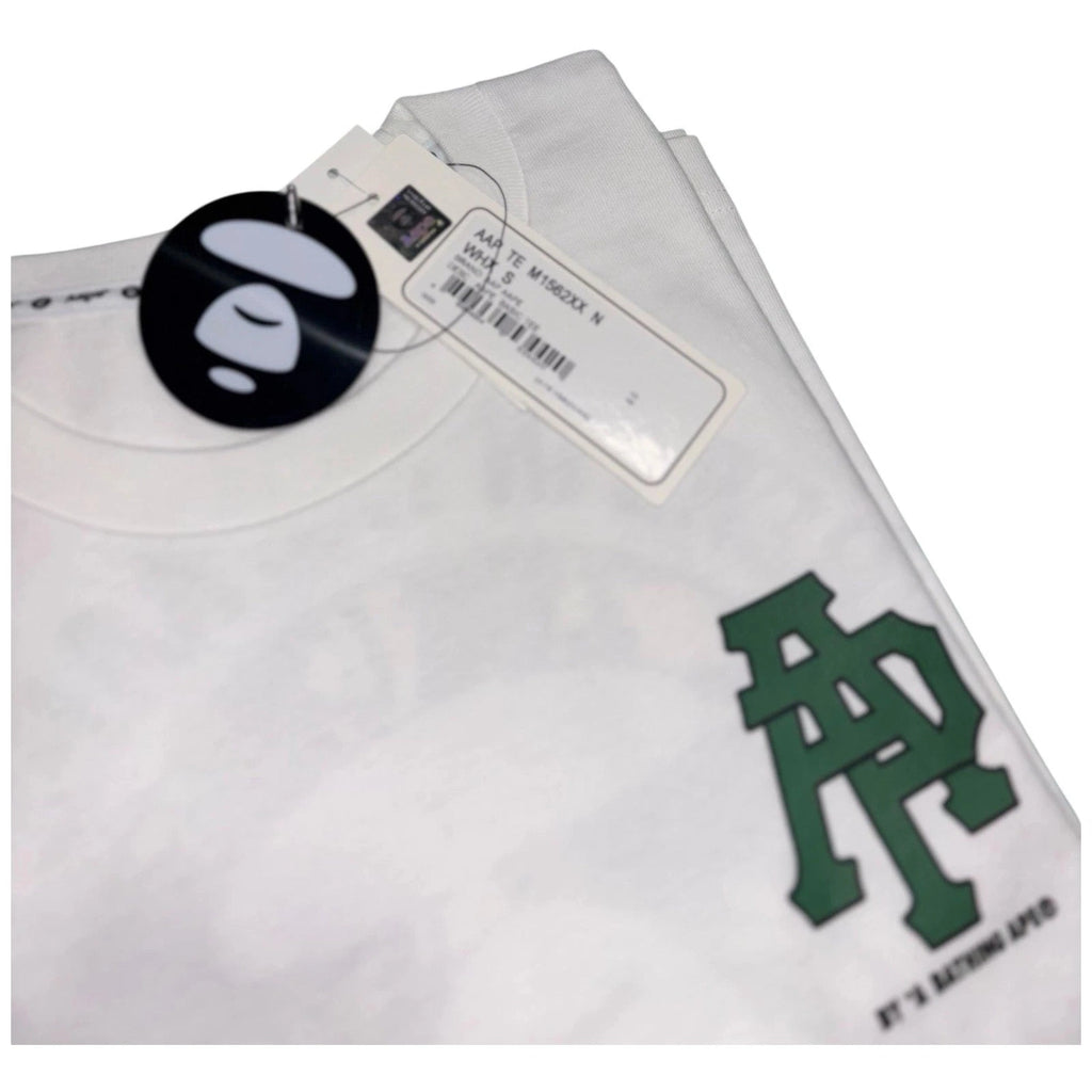 Men's BAPE A Bathing Ape White Green T-Shirt