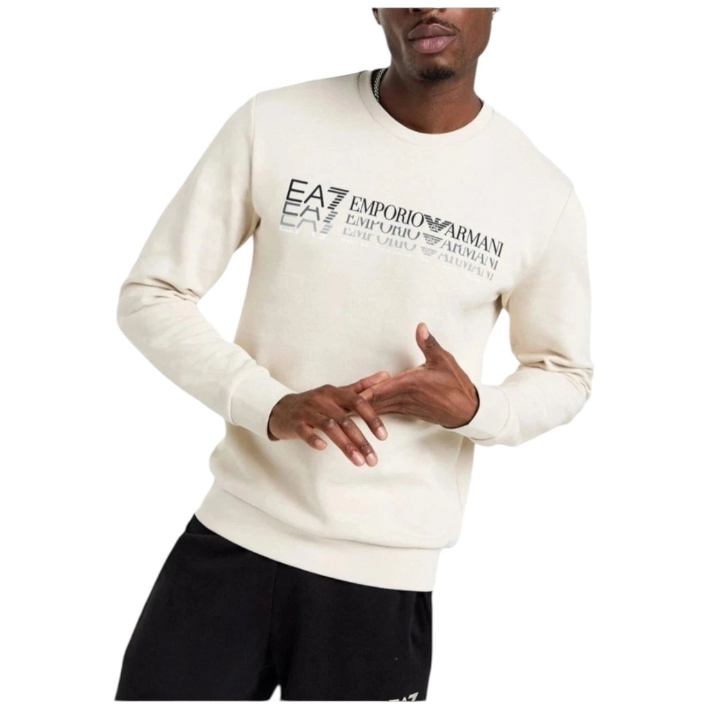 Men's Beige EA7 Emporio Armani Fade Crew Tracksuit