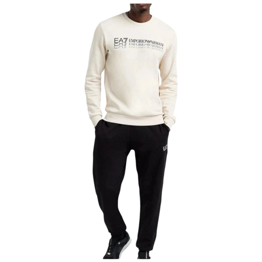 Men's Beige EA7 Emporio Armani Fade Crew Tracksuit