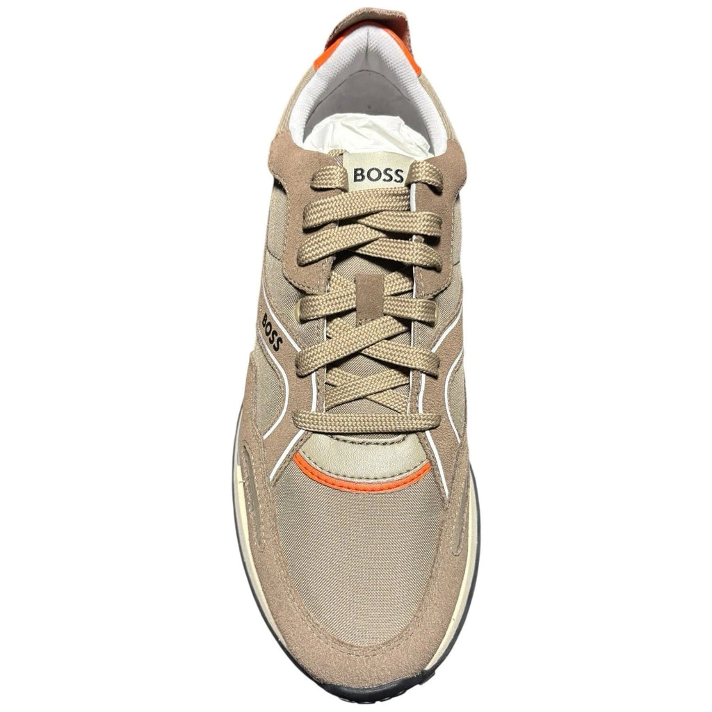 BOSS Men's Beige Suede Jonah Run Trainers