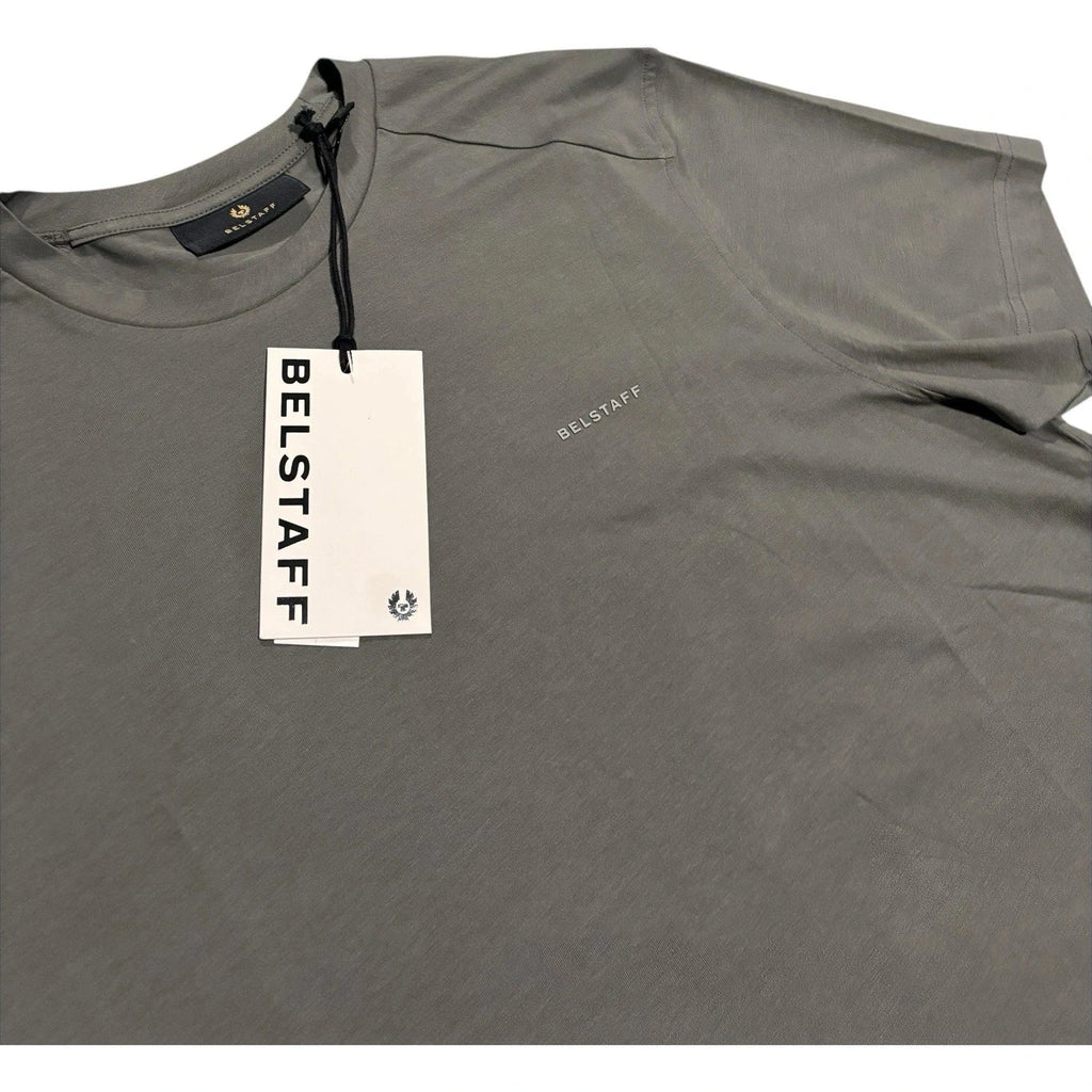 Men's Belstaff Gun Metal Green Grey Short Sleeve T Shirt