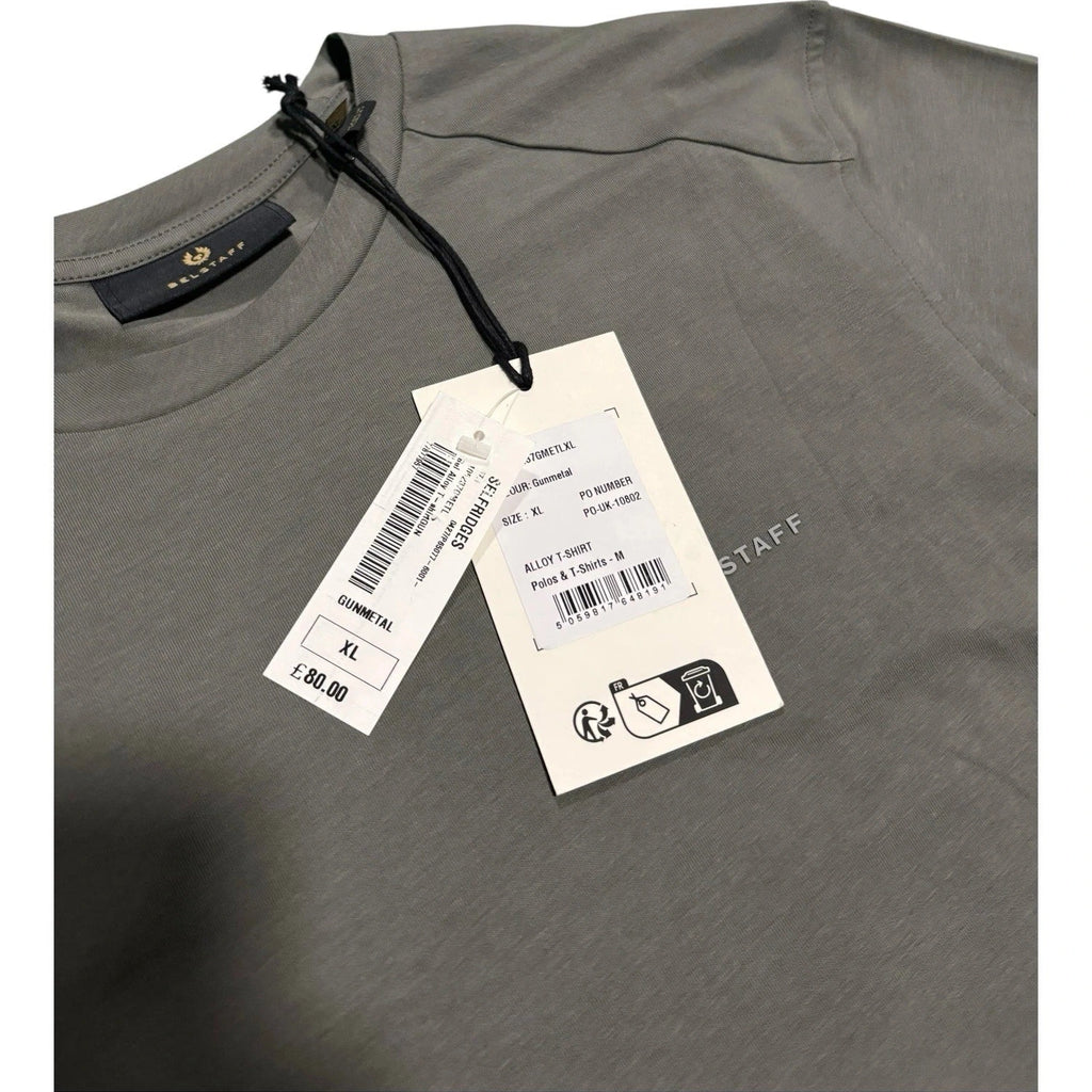 Men's Belstaff Gun Metal Green Grey Short Sleeve T Shirt