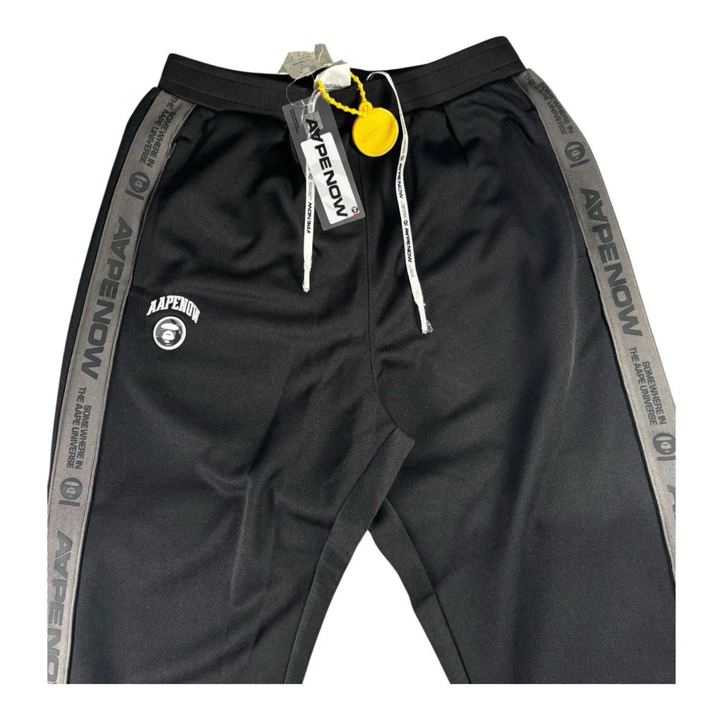 Men's Black A Bathing Ape AAPE Joggers Moon Face Logo Sweatpants