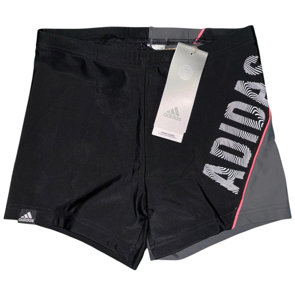 Men's Black Adidas Solid Swim Boxers