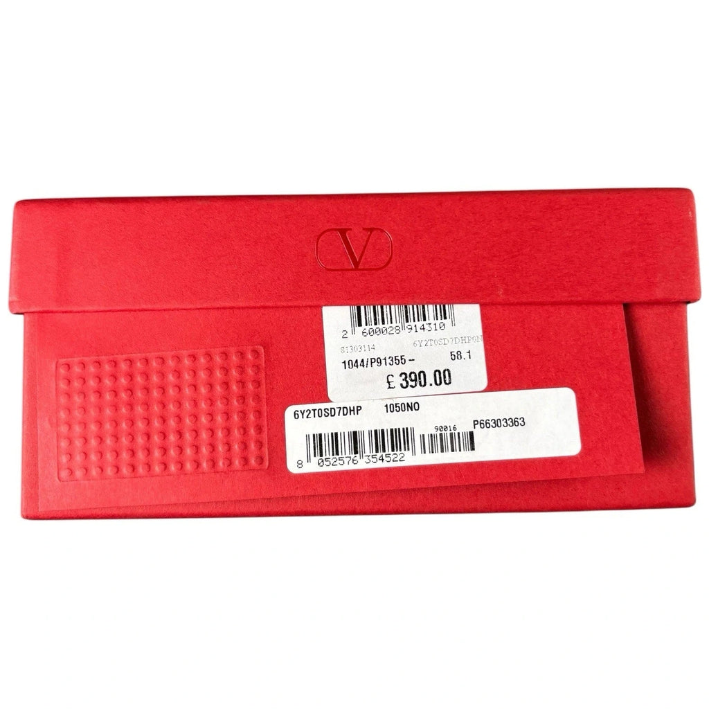 Valentino Garavani Men's Black Leather Belt with Gold Logo
